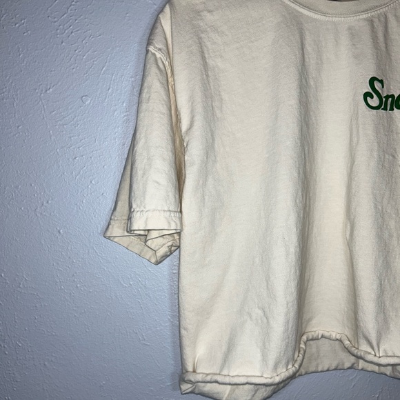 SOLD!! NO LONGER AVAILABLE!!!Sneaker Snob Cream Crop Top with Puff Lettering! - Picture 4 of 6